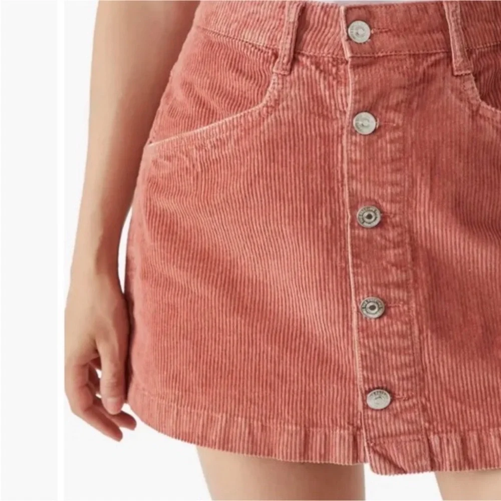 NWT Free People Ray Cotton Corduroy Miniskirt Size 4 Color Myrrh